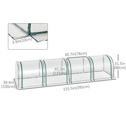 13' x 3' x 2.5' Portable Mini Tunnel Greenhouse with 4 Zipped Doors, Easy Assembly, Clear Mini Greenhouses Multi Colour  at Gallery Canada