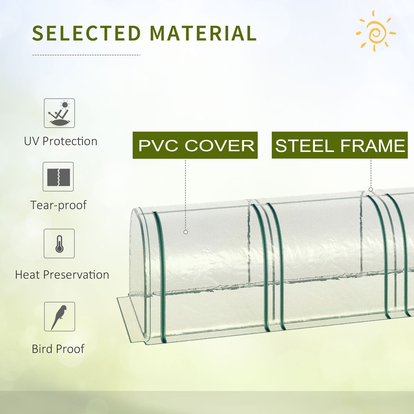 13' x 3' x 2.5' Portable Mini Tunnel Greenhouse with 4 Zipped Doors, Easy Assembly, Clear Mini Greenhouses   at Gallery Canada