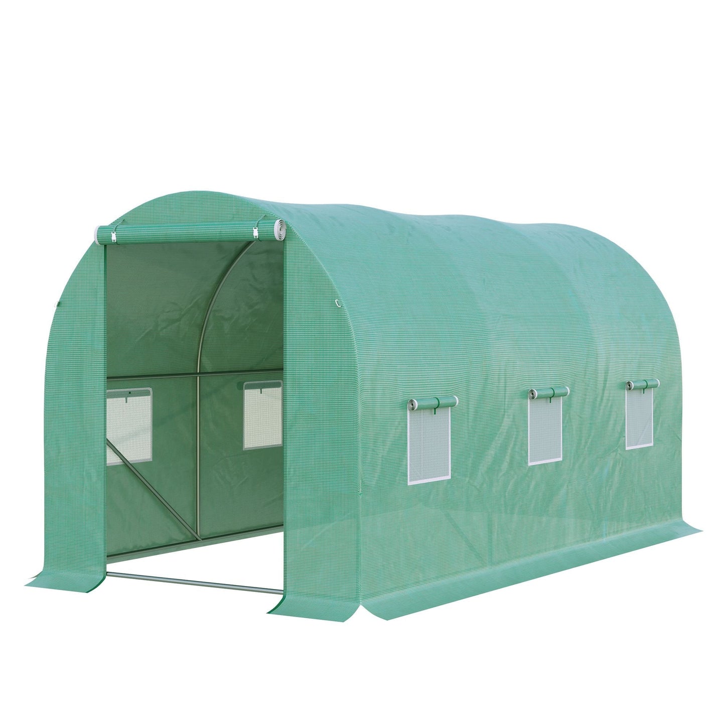 13' x 6' x 6' Outdoor Walk-in Tunnel Greenhouse Portable Plant Gardening Warm House with PE Cover Green Walk In Greenhouses Green  at Gallery Canada