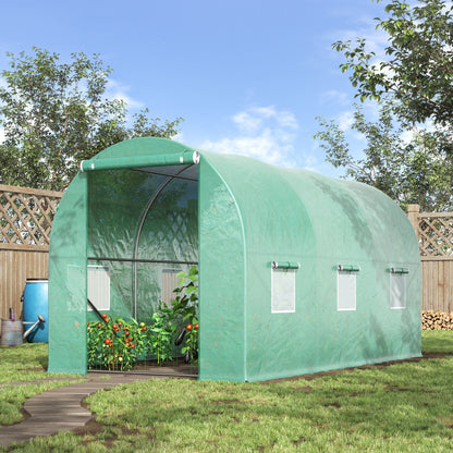 13' x 6' x 6' Outdoor Walk-in Tunnel Greenhouse Portable Plant Gardening Warm House with PE Cover Green Walk In Greenhouses   at Gallery Canada