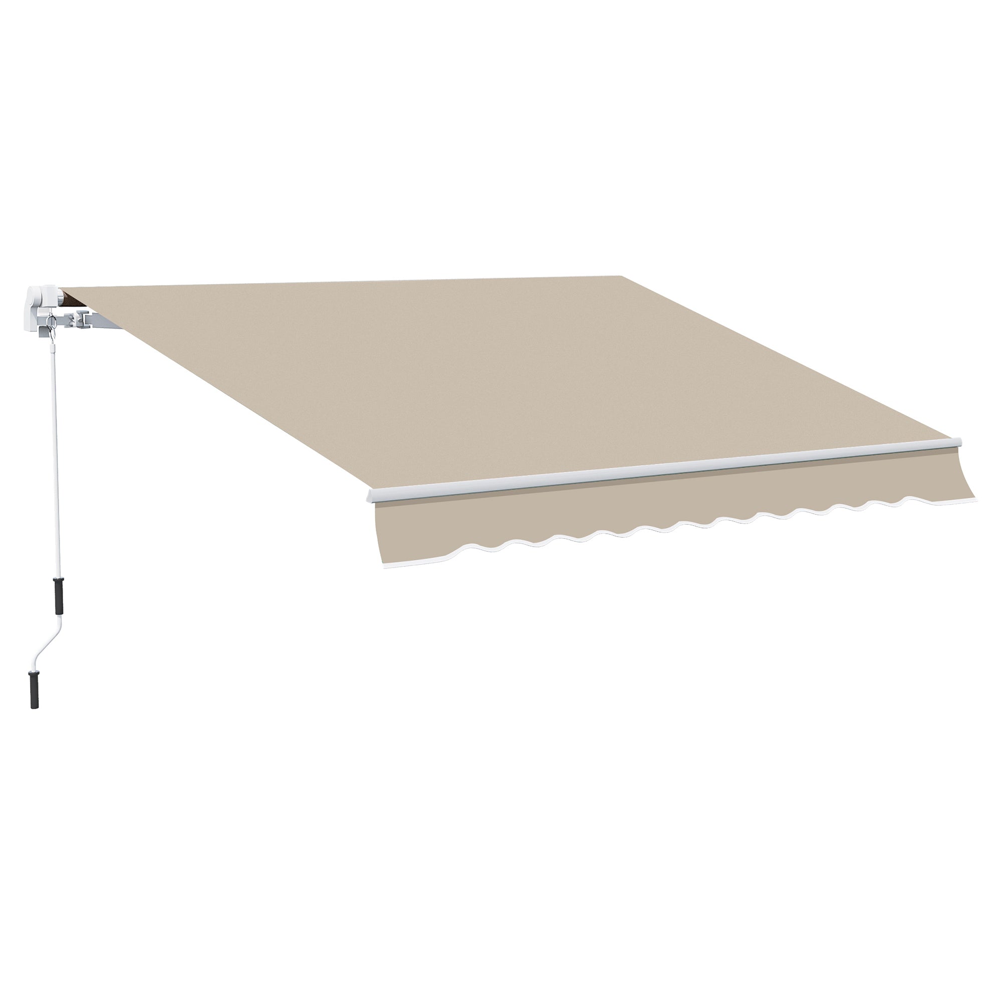 13' x 8' Manual Retractable Patio Awning Sun Shade Outdoor Deck Window Door Canopy Shelter Aluminum Frame Khaki Window Awnings Khaki  at Gallery Canada