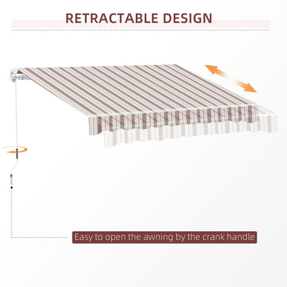 13' x 8' Manual Retractable Patio Awning Sun Shade Outdoor Deck Window Door Canopy Shelter Aluminum Frame Red Stripe Deck Awnings   at Gallery Canada