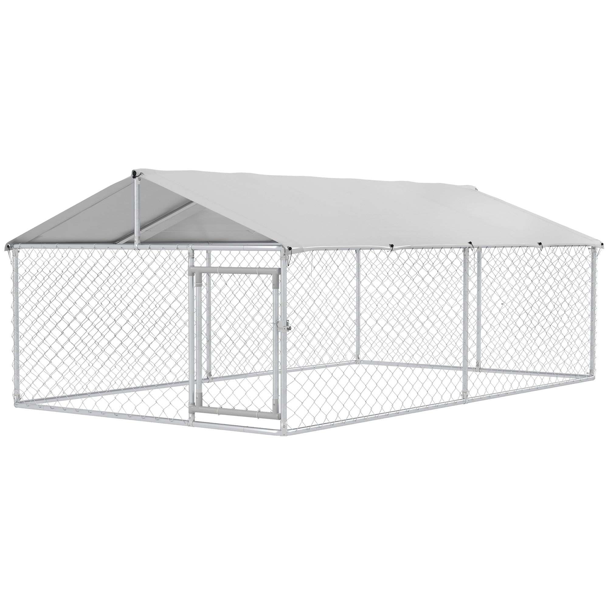 13.1' x 7.5' x 4.9' Outdoor Dog Kennel Dog Run with Waterproof, UV Resistant Cover for Medium Large Sized Dogs, Silver Houses, Kennels & Pens Multi Colour  at Gallery Canada