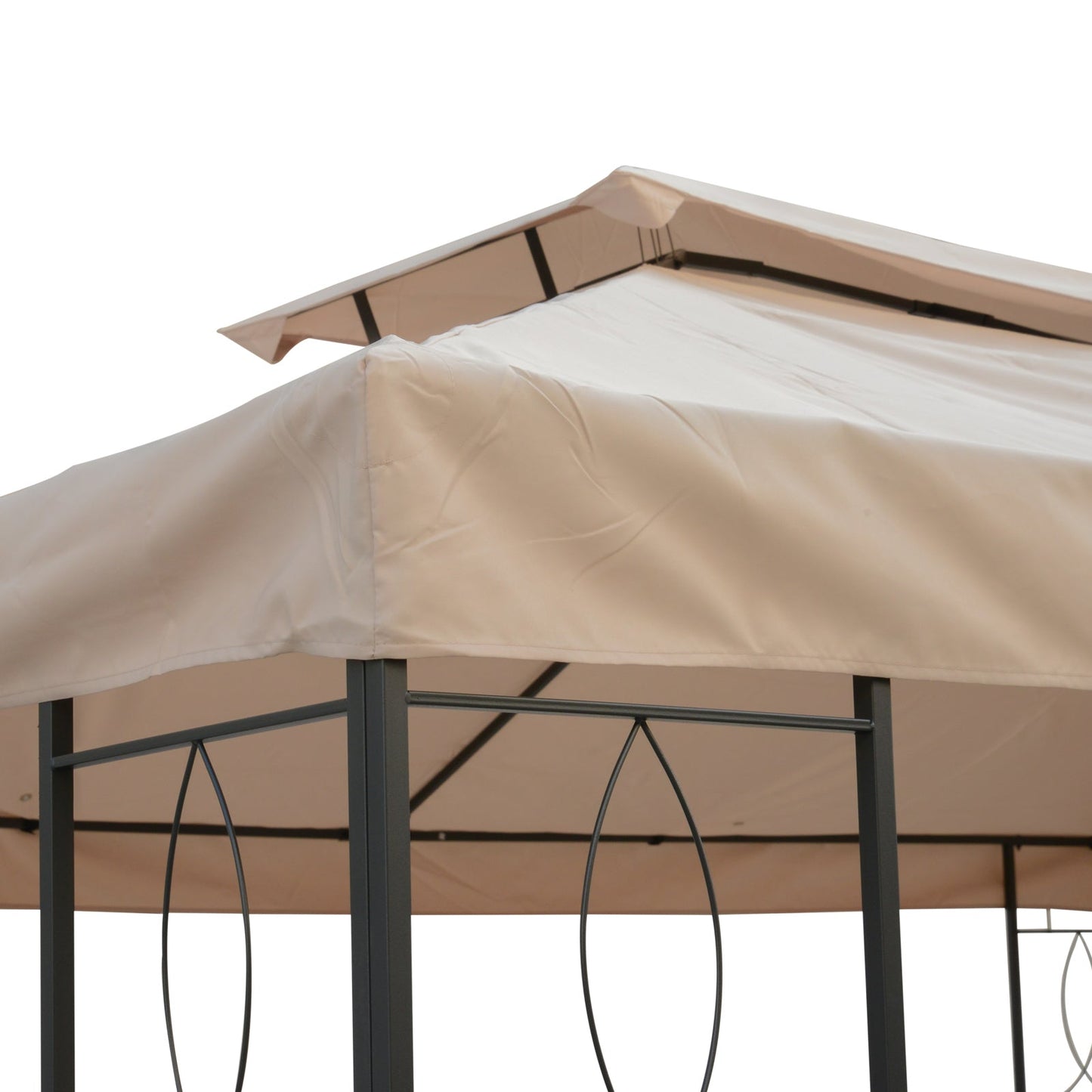 13.1' x 9.8' Gazebo Cover, Gazebo Replacement Canopy with 2 Tier Top for Garden, Patio, Outdoor, Beige Gazebo Canopy Replacement   at Gallery Canada