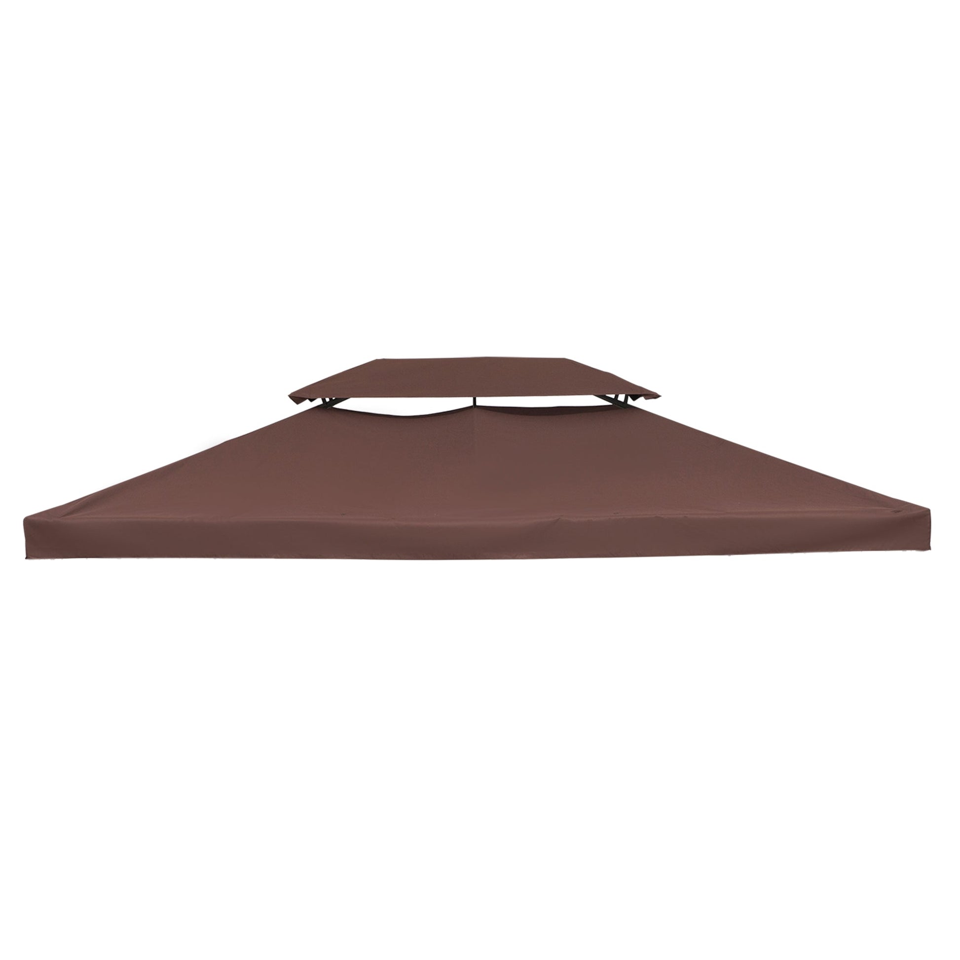 13.1' x 9.8' Gazebo Replacement Canopy, 2 Tier Top Roof Garden Pavilion UV Cover, Brown (TOP ONLY) Gazebo Canopy Replacement Brown  at Gallery Canada