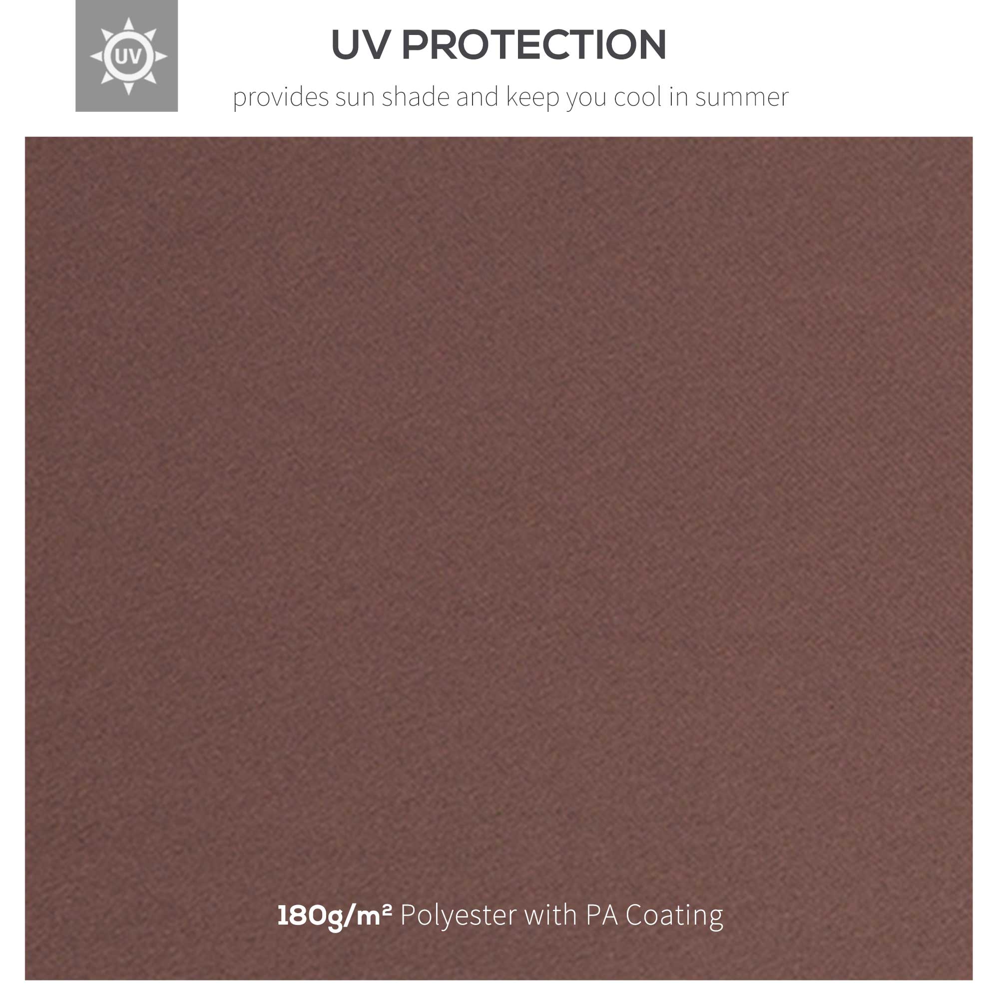 13.1' x 9.8' Gazebo Replacement Canopy, 2 Tier Top Roof Garden Pavilion UV Cover, Brown (TOP ONLY) Gazebo Canopy Replacement   at Gallery Canada