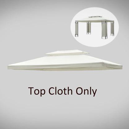 13.1' x 9.8' Gazebo Replacement Canopy 2 Tier Top UV Cover Pavilion Garden Patio Outdoor, Cream White (TOP ONLY) Gazebo Canopy Replacement   at Gallery Canada