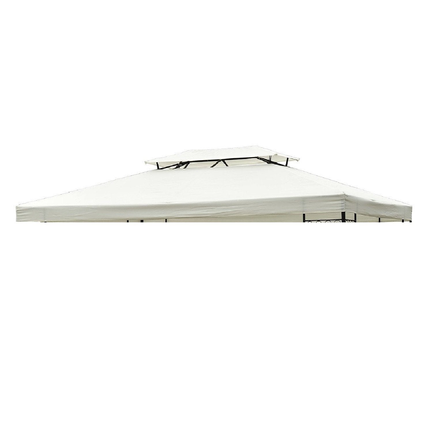 13.1' x 9.8' Gazebo Replacement Canopy 2 Tier Top UV Cover Pavilion Garden Patio Outdoor, Cream White (TOP ONLY) Gazebo Canopy Replacement Cream  at Gallery Canada