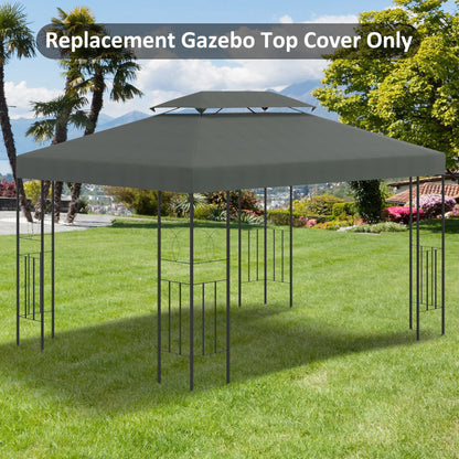 13.1' x 9.8' Gazebo Replacement Canopy 2 Tier Top UV Cover Pavilion Garden Patio Outdoor, Deep Grey (TOP ONLY) Gazebo Canopy Replacement   at Gallery Canada