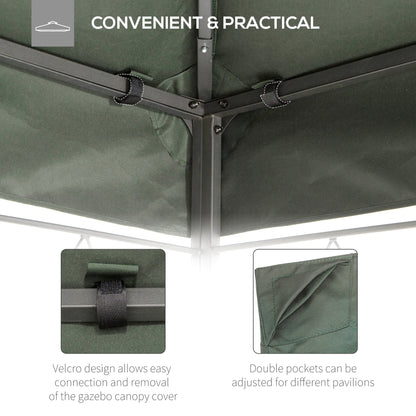 13.1' x 9.8' Gazebo Replacement Canopy 2 Tier Top UV Cover Pavilion Garden Patio Outdoor, Deep Grey (TOP ONLY) Gazebo Canopy Replacement   at Gallery Canada