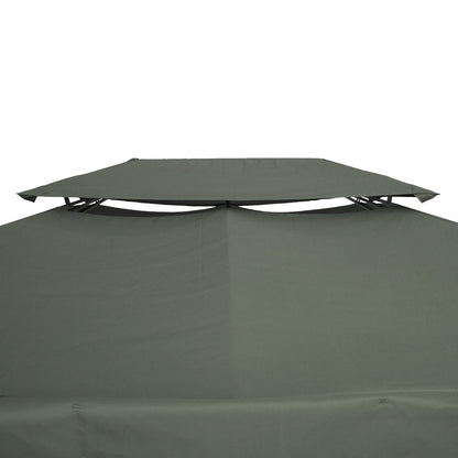 13.1' x 9.8' Gazebo Replacement Canopy 2 Tier Top UV Cover Pavilion Garden Patio Outdoor, Deep Grey (TOP ONLY) Gazebo Canopy Replacement   at Gallery Canada