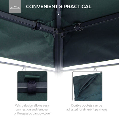 13.1' x 9.8' Gazebo Replacement Canopy 2 Tier Top UV Cover Pavilion Garden Patio Outdoor, Grey (TOP ONLY) Gazebo Canopy Replacement   at Gallery Canada