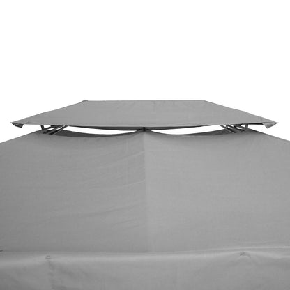 13.1' x 9.8' Gazebo Replacement Canopy 2 Tier Top UV Cover Pavilion Garden Patio Outdoor, Light Grey (TOP ONLY) Gazebo Canopy Replacement   at Gallery Canada