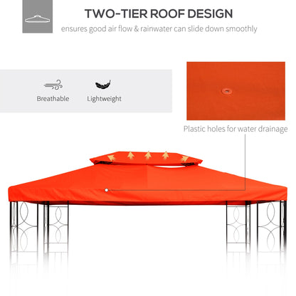 13.1' x 9.8' Gazebo Replacement Canopy 2 Tier Top UV Cover Pavilion Garden Patio Outdoor, Rust Red (TOP ONLY) Gazebo Canopy Replacement   at Gallery Canada