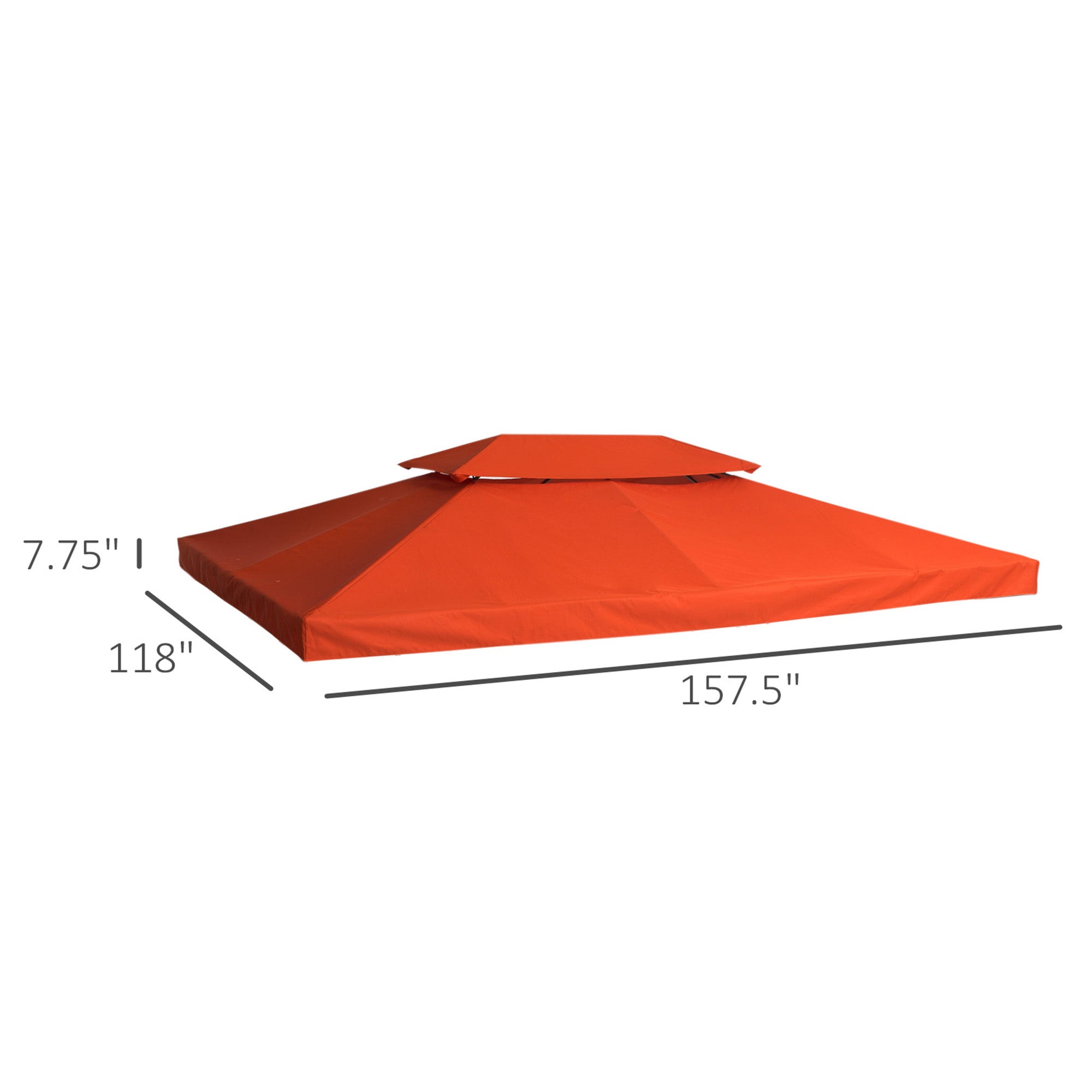 13.1' x 9.8' Gazebo Replacement Canopy 2 Tier Top UV Cover Pavilion Garden Patio Outdoor, Rust Red (TOP ONLY) Gazebo Canopy Replacement   at Gallery Canada