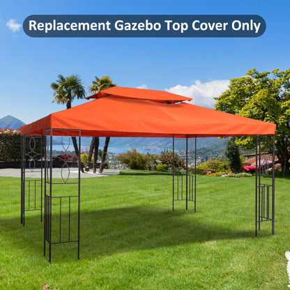 13.1' x 9.8' Gazebo Replacement Canopy 2 Tier Top UV Cover Pavilion Garden Patio Outdoor, Rust Red (TOP ONLY) Gazebo Canopy Replacement   at Gallery Canada