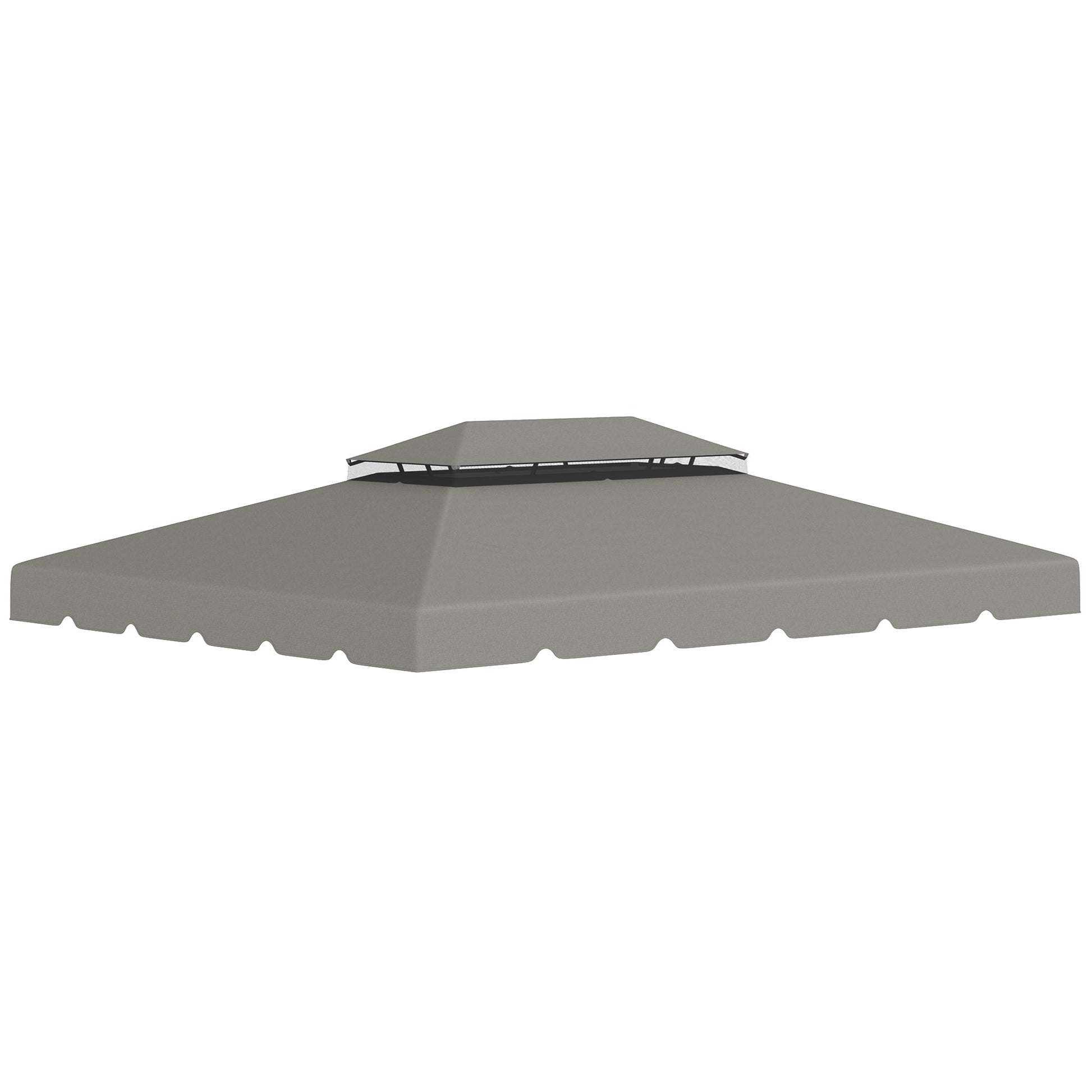 13.1' x 9.8' Gazebo Replacement Canopy, Gazebo Top Cover with Double Vented Roof for Garden Patio(TOP ONLY), Grey Gazebo Canopy Replacement Light Grey  at Gallery Canada