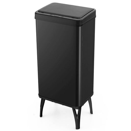 13.2 Gallon Stainless Steel Trash Can with Stay-on Lid and Soft Closure, Black Kitchen Utensils   at Gallery Canada