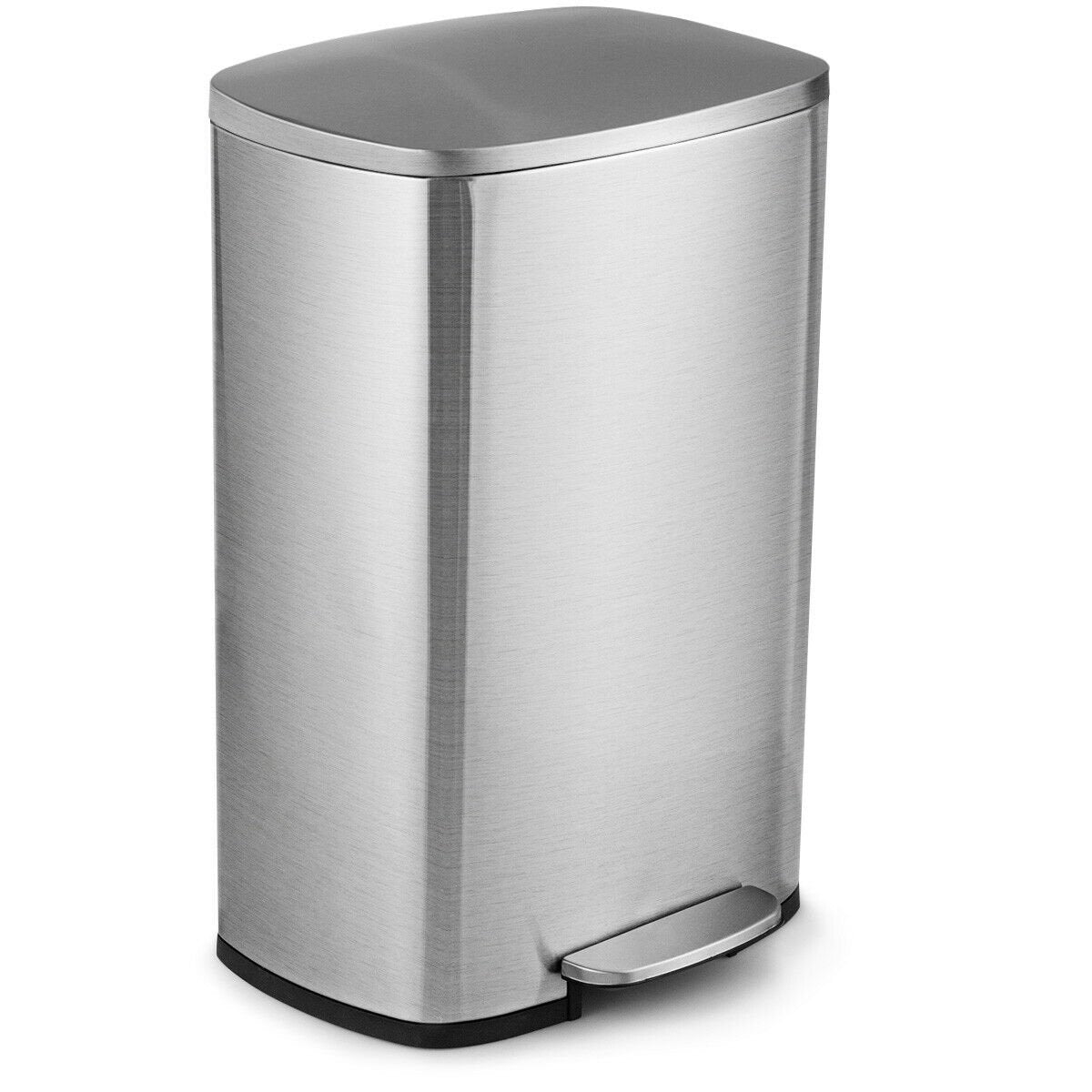 13.2 Gallon Stainless Steel Trash Garbage Can with Bucket, Silver Kitchen Organization   at Gallery Canada