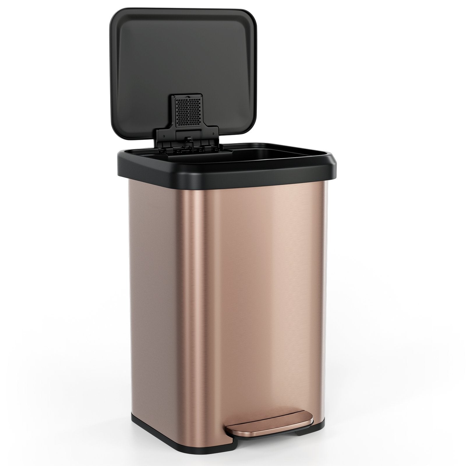 13.2 Gallon Step Trash Can with Soft Close Lid and Deodorizer Compartment, Golden Kitchen Organization   at Gallery Canada