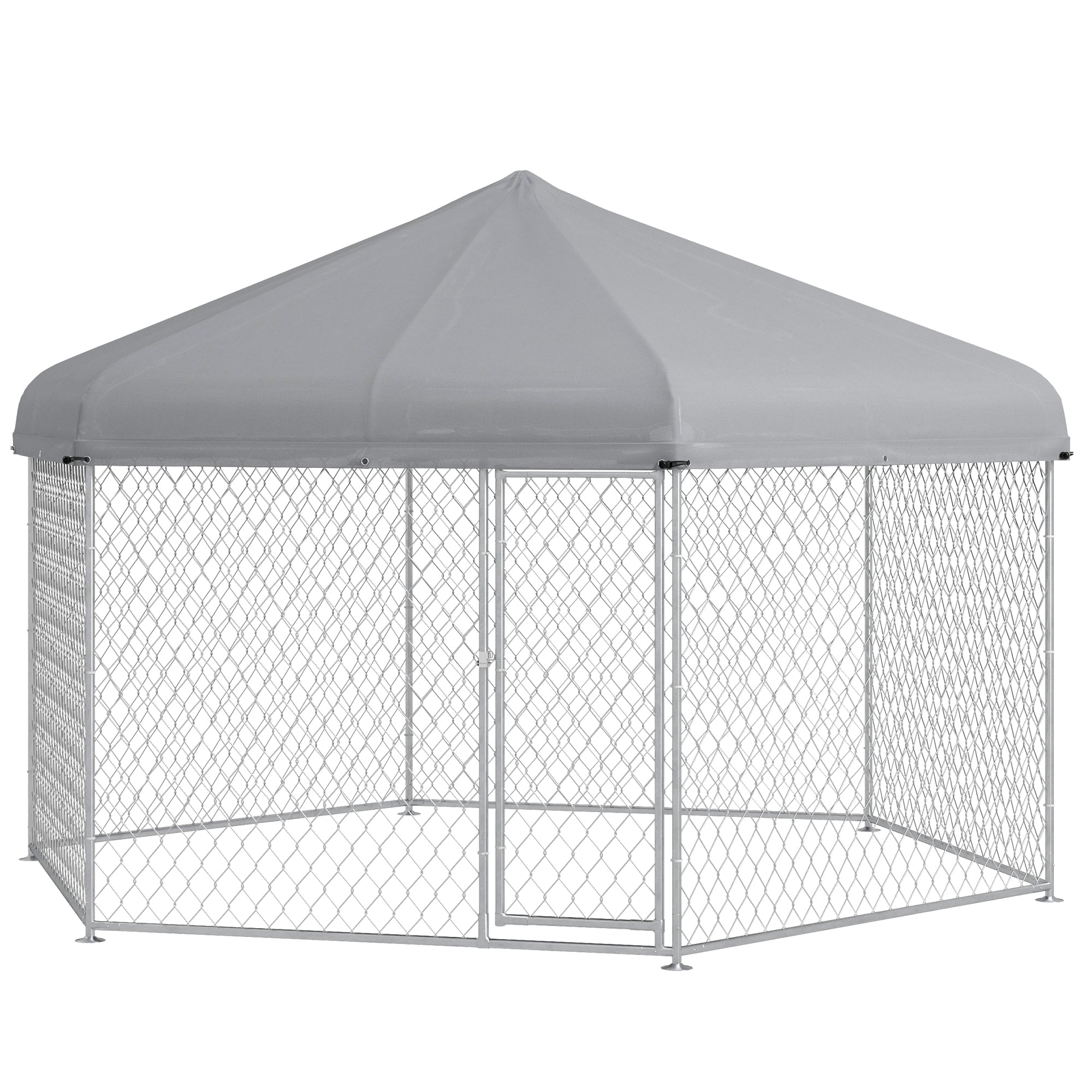 13.4' x 11.5' x 8.8' Outdoor Dog Kennel Dog Run with Waterproof, UV Resistant Cover for Medium Large Sized Dogs, Silver Houses, Kennels & Pens Multi Colour  at Gallery Canada