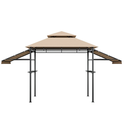 13.5 x 4 Feet Patio BBQ Grill Gazebo Canopy with Dual Side Awnings, Beige Gazebos   at Gallery Canada