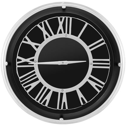 13.5/17.5 Inch Silent Wall Clock with Silver Frame-L, Black Decorative Accessories   at Gallery Canada