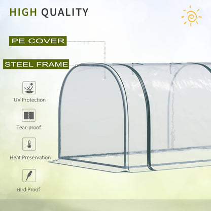 138"x39"x32" Transparent PVC Mini Tunnel Greenhouse Garden Green Grow Shed Portable Plant Flower Warm House Steel Frame Zipped Doors Mini Greenhouses   at Gallery Canada