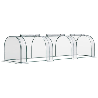 138"x39"x32" Transparent PVC Mini Tunnel Greenhouse Garden Green Grow Shed Portable Plant Flower Warm House Steel Frame Zipped Doors Mini Greenhouses Multi Colour  at Gallery Canada