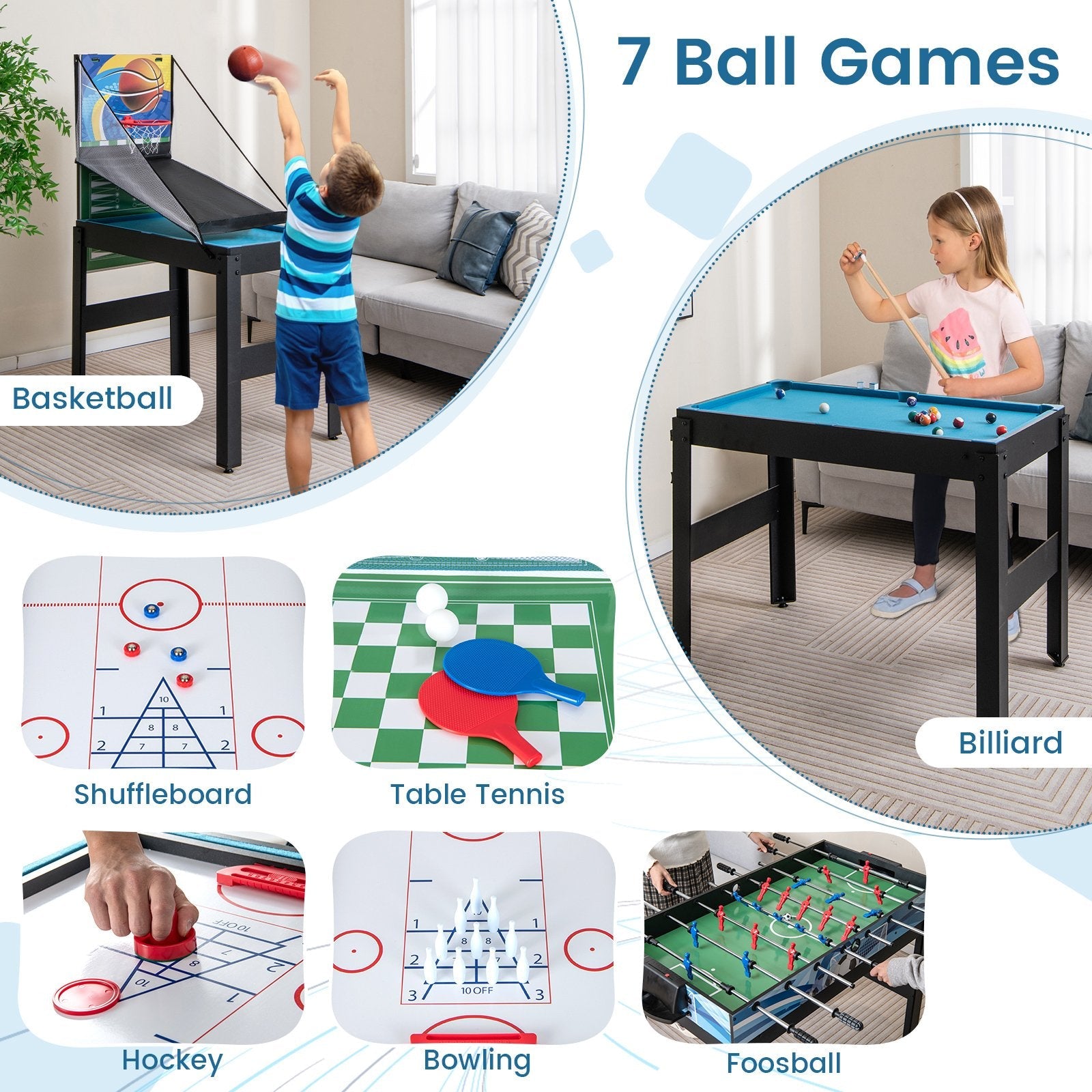 14-in-1 Combo Game Table Set Multi Game Table with Foosball, Multicolor Game Room   at Gallery Canada