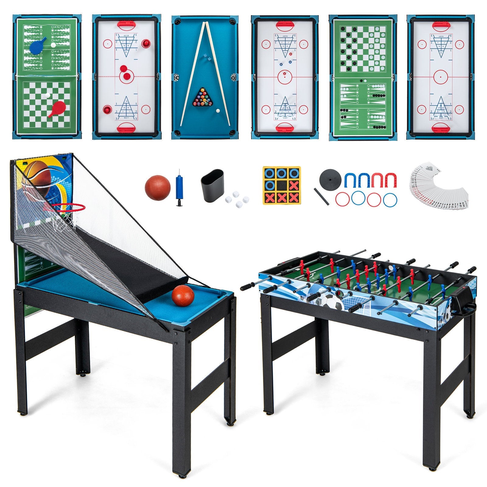 14-in-1 Combo Game Table Set Multi Game Table with Foosball, Multicolor Game Room   at Gallery Canada