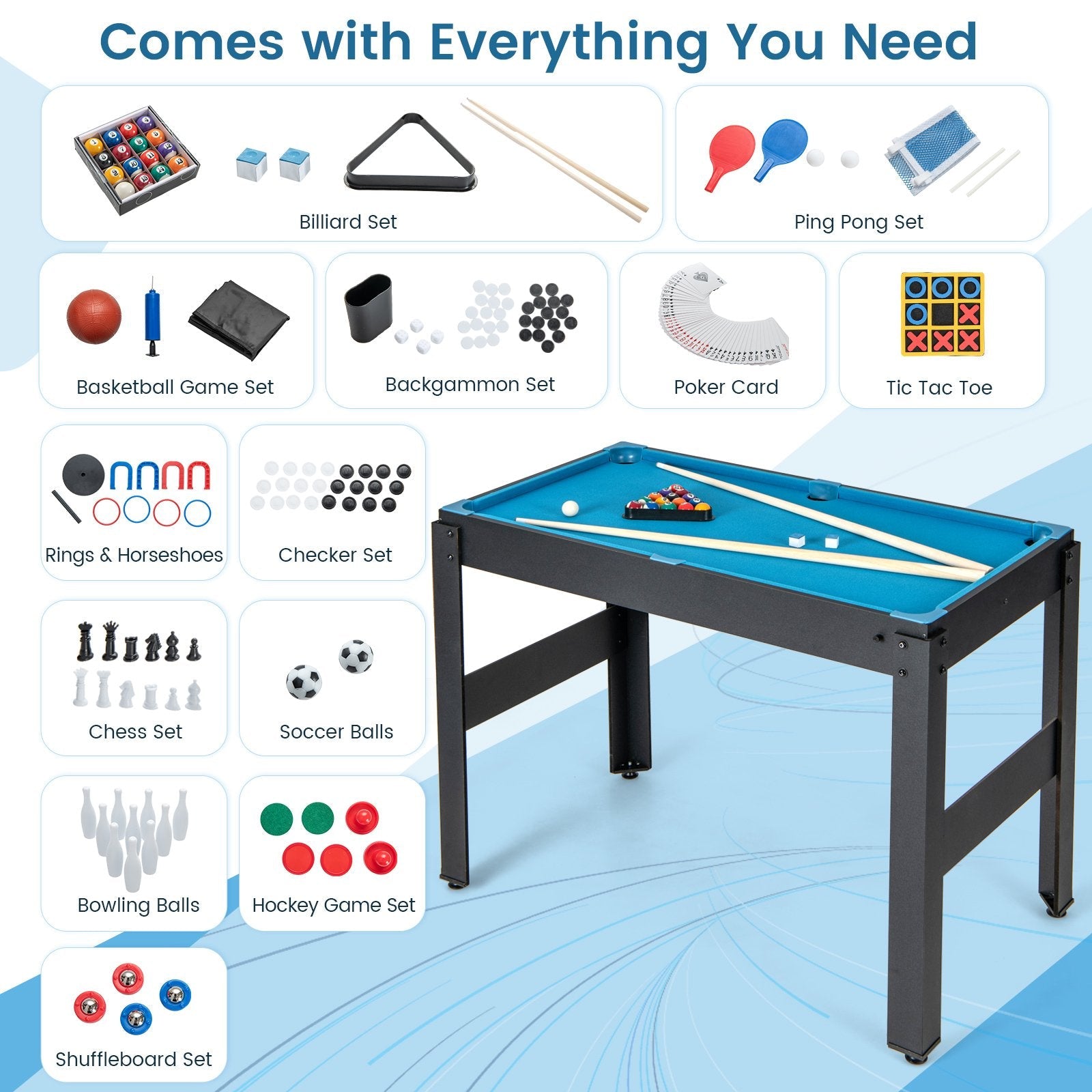 14-in-1 Combo Game Table Set Multi Game Table with Foosball, Multicolor Game Room   at Gallery Canada