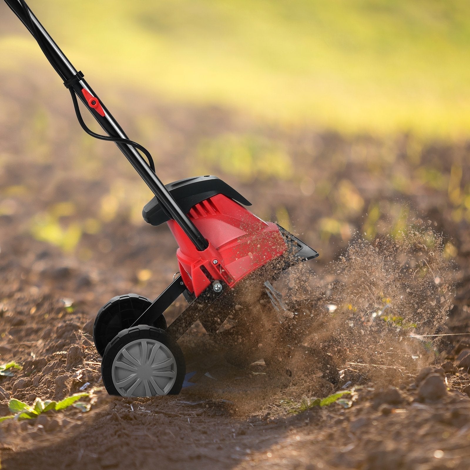 14-Inch 10 Amp Corded Electric Tiller and Cultivator 9-Inch Tilling Depth, Black & Red Garden Tools   at Gallery Canada