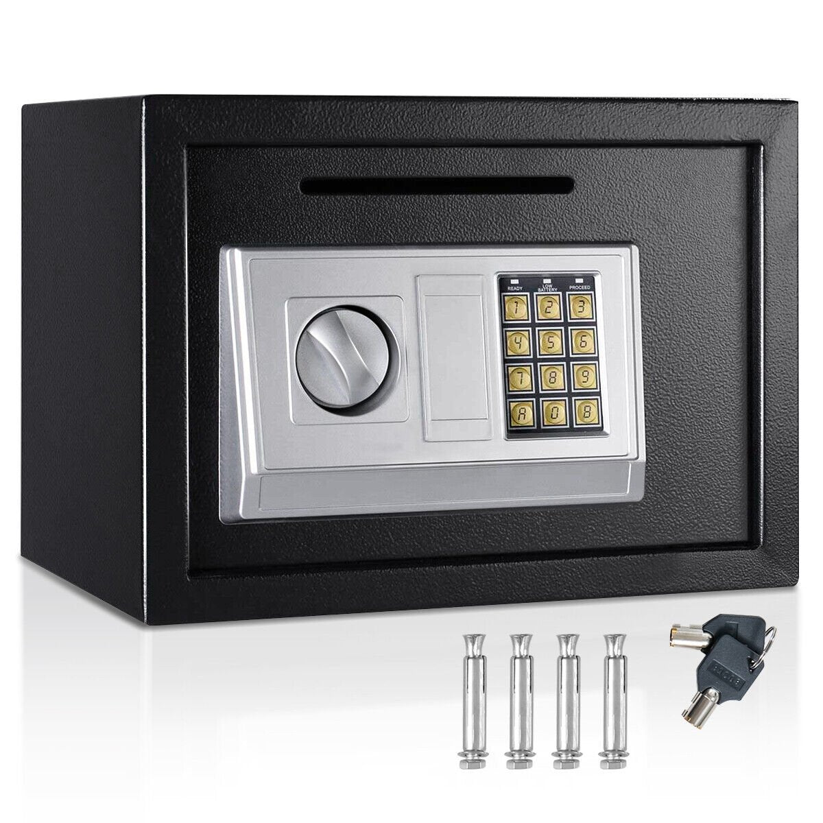 14 Inch Digital Depository Drop Cash Safe Box, Black Safe Box   at Gallery Canada