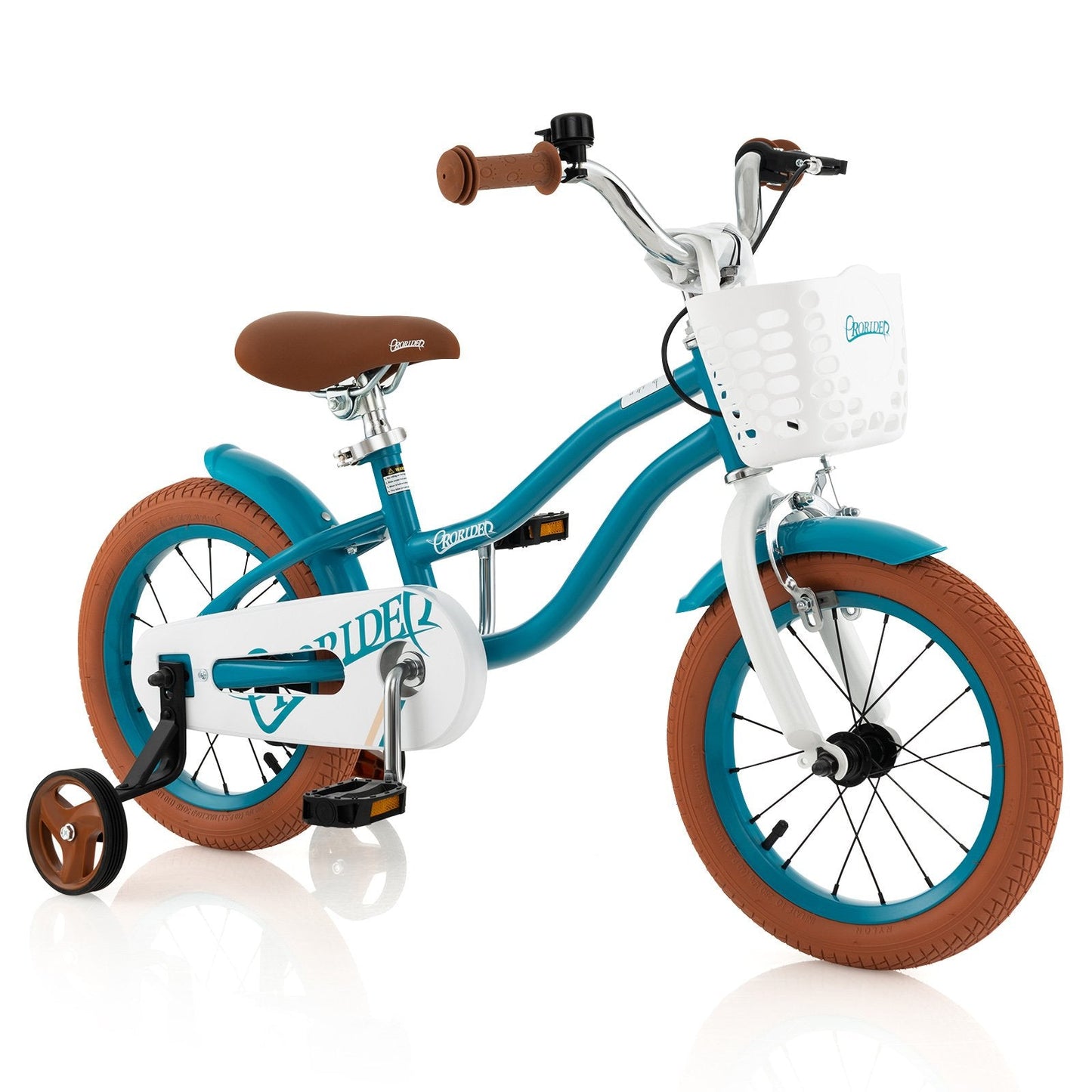 14 Inch Kid's Bike with Removable Training Wheels and Basket, Blue Kids Bike   at Gallery Canada