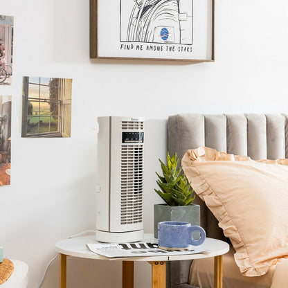 14 Inch  Mini Oscillating Tower Fan Electric Desk Fan with 3 Speed and Timer, White Fans   at Gallery Canada