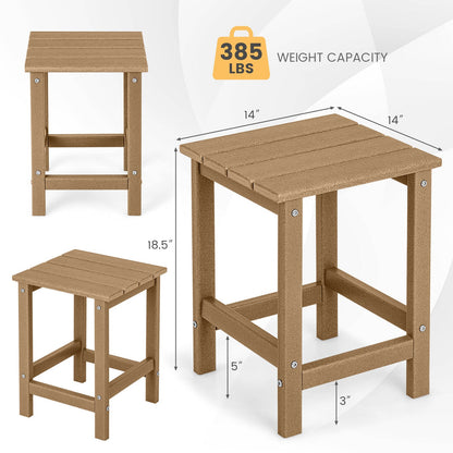 14 Inch Square Weather-Resistant Adirondack Side Table, Brown Patio Coffee Tables   at Gallery Canada