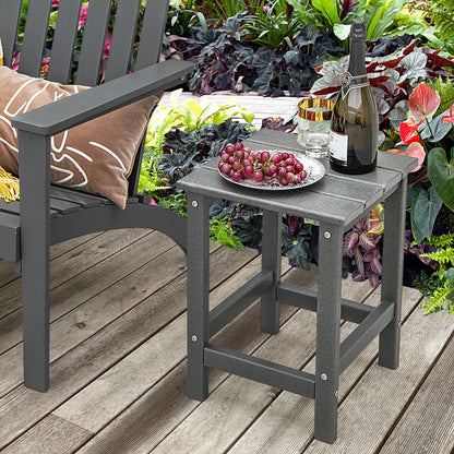 14 Inch Square Weather-Resistant Adirondack Side Table, Gray Patio Coffee Tables   at Gallery Canada