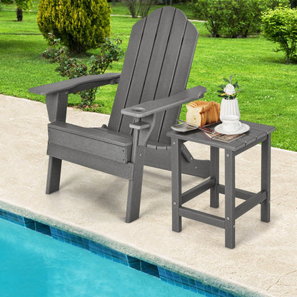 14 Inch Square Weather-Resistant Adirondack Side Table, Gray Patio Coffee Tables   at Gallery Canada