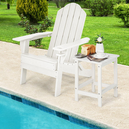 14 Inch Square Weather-Resistant Adirondack Side Table, White Patio Coffee Tables   at Gallery Canada