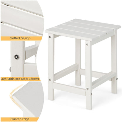 14 Inch Square Weather-Resistant Adirondack Side Table, White Patio Coffee Tables   at Gallery Canada