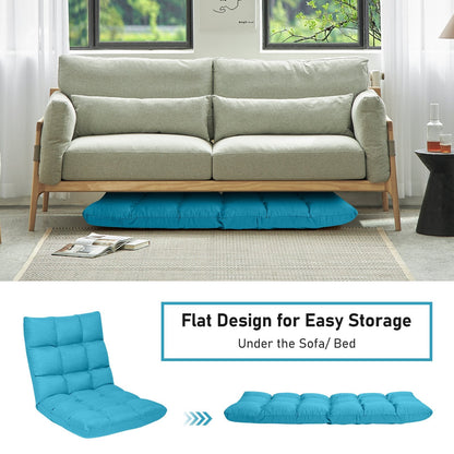 14-Position Adjustable Folding Lazy Gaming Sofa, Light Blue Floor Chairs   at Gallery Canada