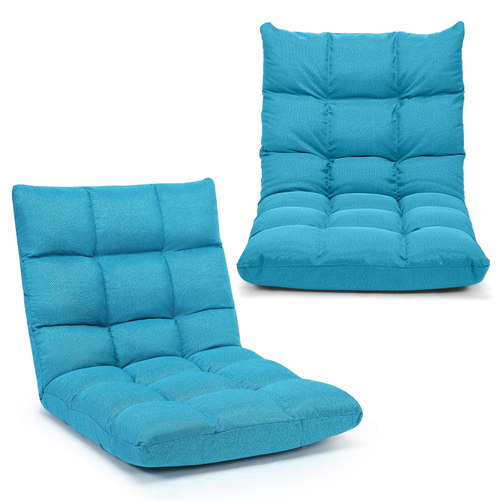 14-Position Adjustable Folding Lazy Gaming Sofa, Light Blue Floor Chairs   at Gallery Canada