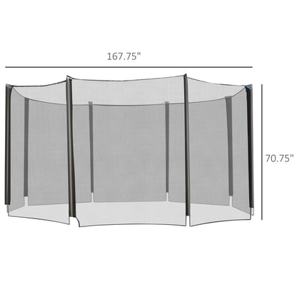 14' Round Trampoline Enclosure Safety Net Fence Replacement Trampolining Bounce Part No Poles Included Trampolines   at Gallery Canada