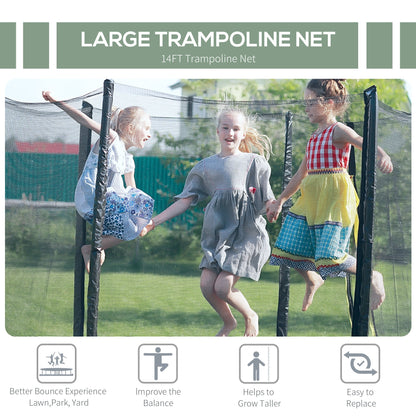 14' Round Trampoline Enclosure Safety Net Fence Replacement Trampolining Bounce Part No Poles Included Trampolines   at Gallery Canada