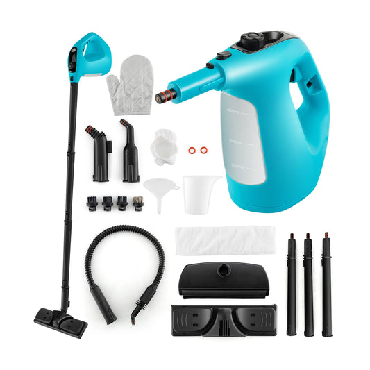 1400W Handheld Steam Cleaner with 14-Piece Accessory Kit and Child Lock, Blue Vacuums & Cleaners Blue  at Gallery Canada