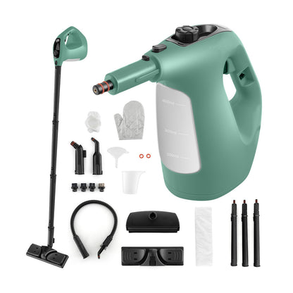 1400W Handheld Steam Cleaner with 14-Piece Accessory Kit and Child Lock, Green Vacuums & Cleaners Green  at Gallery Canada