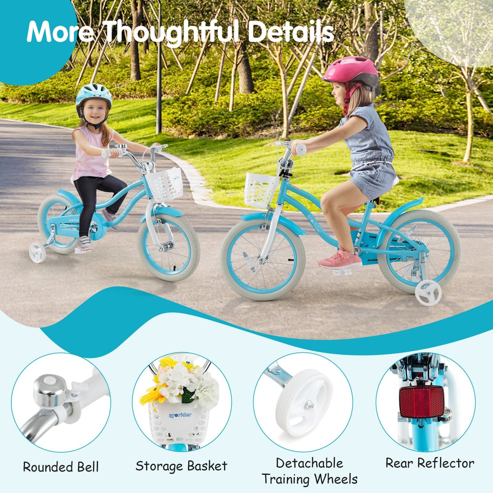 14/16/18 Inch Kids Bike with Dual Brakes and Adjustable Seat-16 inches, Blue Kids Bike   at Gallery Canada