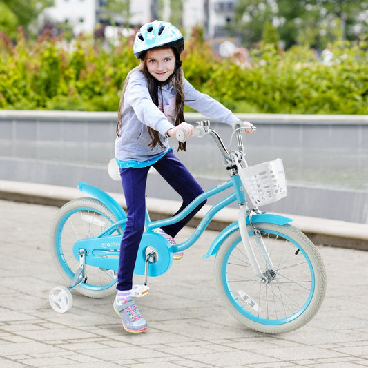 14/16/18 Inch Kids Bike with Dual Brakes and Adjustable Seat-18 inches, Blue Kids Bike   at Gallery Canada