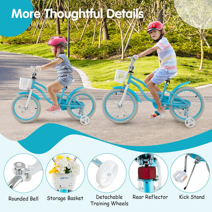 14/16/18 Inch Kids Bike with Dual Brakes and Adjustable Seat-18 inches, Blue Kids Bike   at Gallery Canada